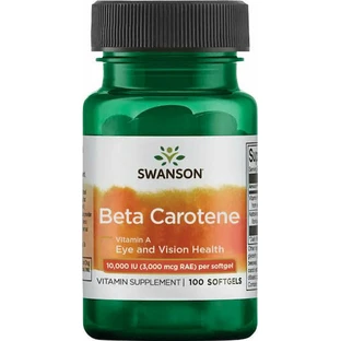 Swanson Beta Carotene Vitamin A Vitamin for Hair, Skin & Antioxidant Action 10000iu 100 softgels