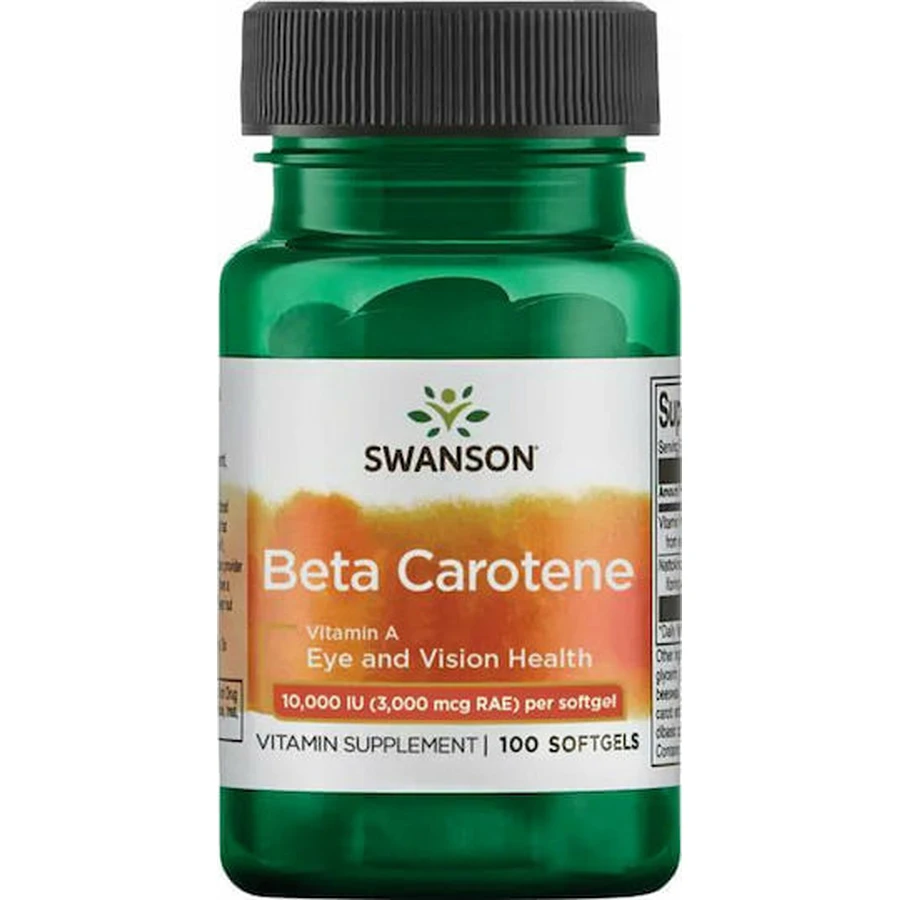 Swanson Beta Carotene Vitamin A Vitamin for Hair, Skin & Antioxidant Action 10000iu 100 softgels
