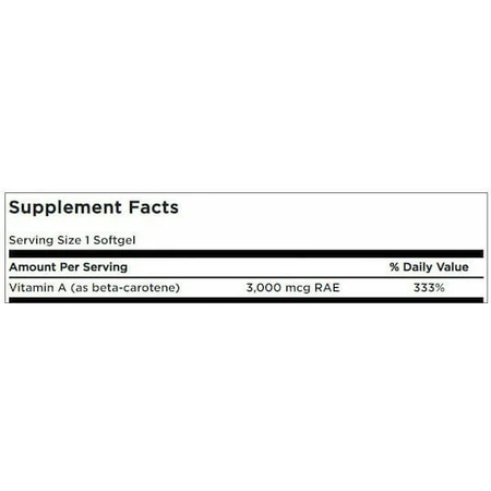 Swanson Beta Carotene Vitamin A Vitamin for Hair, Skin & Antioxidant Action 10000iu 100 softgels