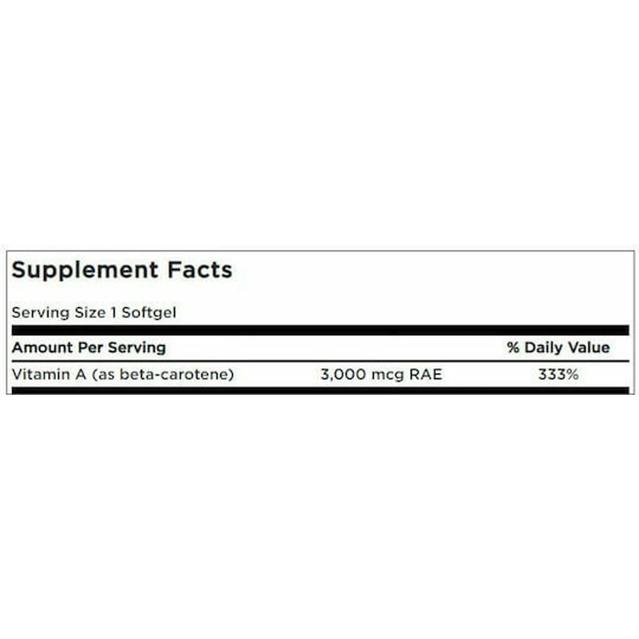 Swanson Beta Carotene Vitamin A Vitamin for Hair, Skin & Antioxidant Action 10000iu 100 softgels