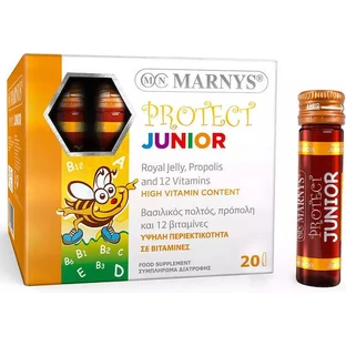 Marnys Protect Junior Lichaamsverdediging met koninginnebrij, propolis en 12 vitaminen 20 x 0ml Bessen