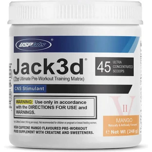 USP Labs Jack3d Suplemento Pre-Entrenamiento Avanzado 248gr Mango
