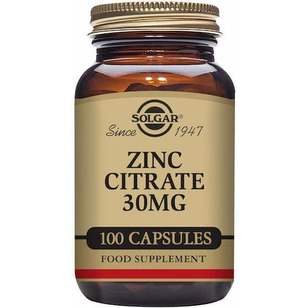 Solgar Zinc Citrate 30mg 100 Capsules