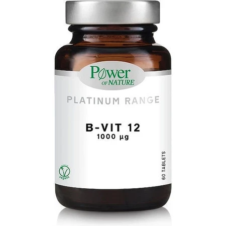 Power Of Nature Gama Platino Vitamina B-Vit12 para la Salud del Sistema Nervioso 1000mg 60 Comprimidos