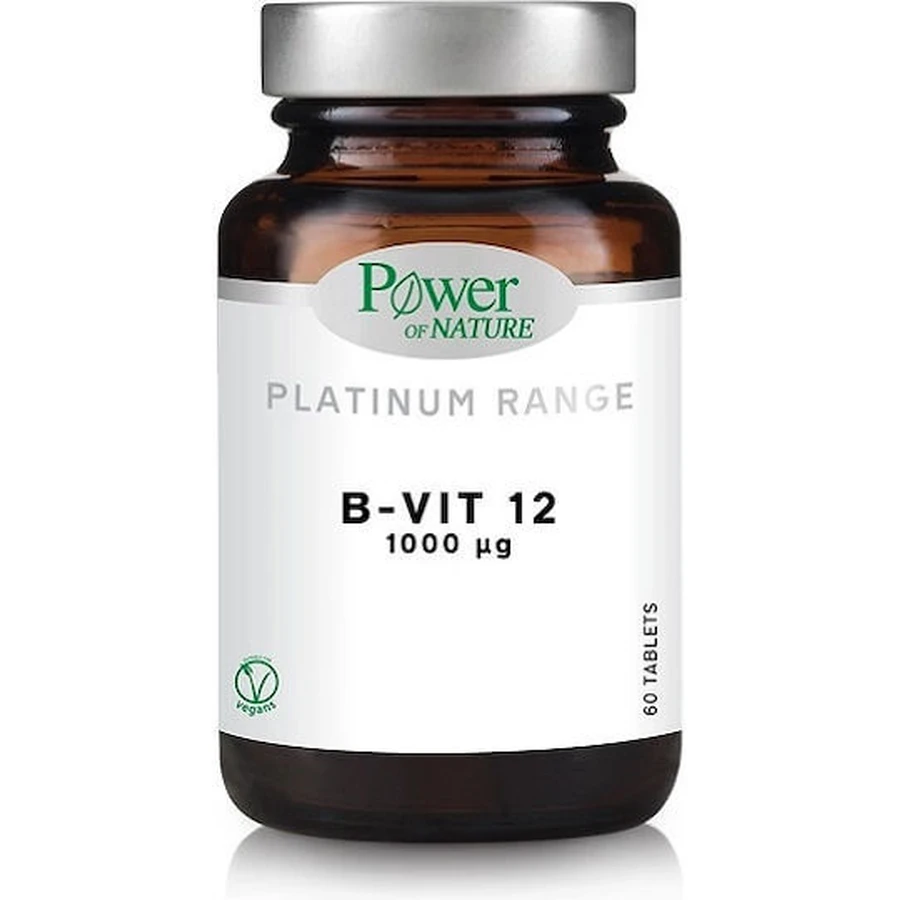 Power Of Nature Gama Platino Vitamina B-Vit12 para la Salud del Sistema Nervioso 1000mg 60 Comprimidos