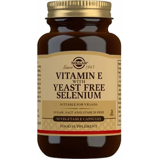 Solgar Vitamine E met Gistvrij Selenium Vitamine voor Huid & Antioxidantwerking 250iu 168mg 50 plantaardige capsules