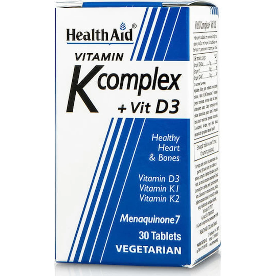 Health Aid Complejo Vitamínico K + Vit D3 Multivitamínico para la Salud de las Aves 750mg 30 x 1 comprimidos