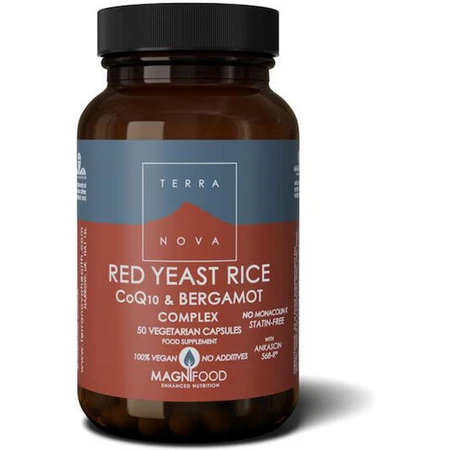 TerraNova Riz de levure rouge, Co-Q-10 & Complexe de bergamote 50 gélules végétales