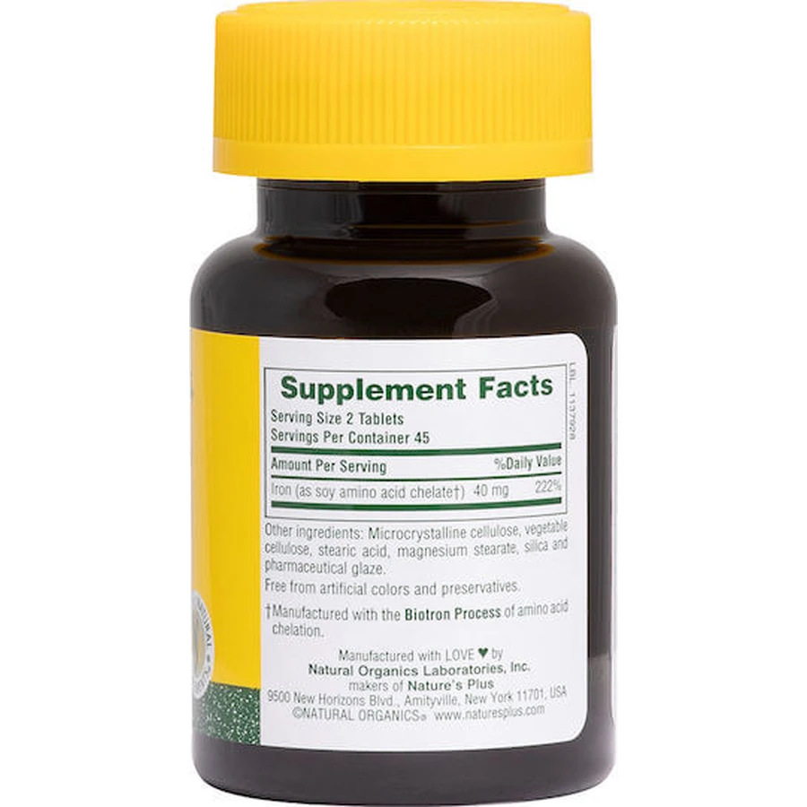 Nature's Plus Iron 40mg 90 tablets