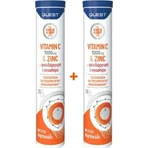 Quest Vitamin C 1000mg & Zink Multivitamin zur Unterstützung des Immunsystems 1000mg Orange 2 x 20 Brausetabletten