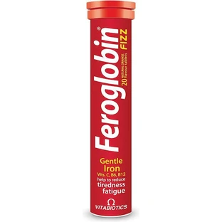 Vitabiotics Feroglobin Fizz Hierro y vitaminas 20 comprimidos efervescentes Naranja