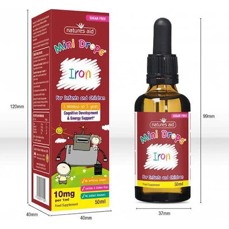 Natures Aid Mini Gouttes de Fer 50ml