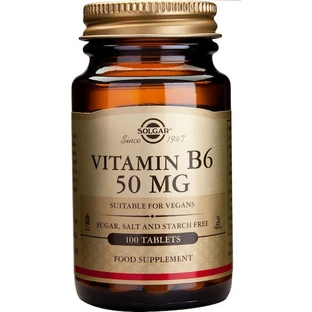 Solgar Vitamin B6 Vitamin for Nervous System Health 50mg 100 Tablets