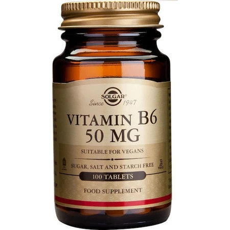 Solgar Vitamin B6 Vitamin for Nervous System Health 50mg 100 Tablets