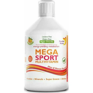 Swedish Nutra Mega Sport Multivitamine Multivitamine voor Energie, Immuunsysteem & Zenuwstelsel Versterkend Sinaasappel 500ml