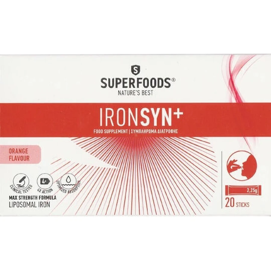 Superfoods Ironsyn+ 20 Orange Sachets