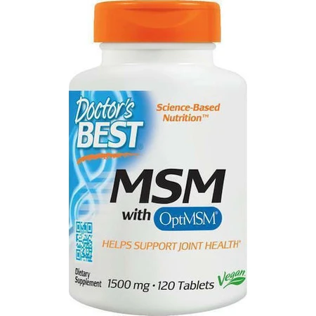 Doctor's Best MSM met OptiMSM 1500mg Gewrichts- en botgezondheidssupplement 120 tabs
