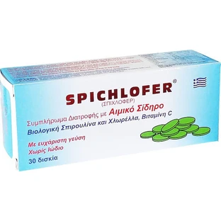 Medichrom Spichlofer X Fer Hémique, Chlorella et Spiruline 30 comprimés