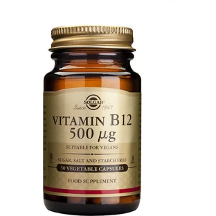 Solgar Vitamine B12 pour la santé du système nerveux 500mcg 50 gélules végétales