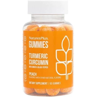 Nature's Plus Kurkuma Curcumine met Gember en Zwarte Peper 250mg 60 Perzik Gelei Snoepjes