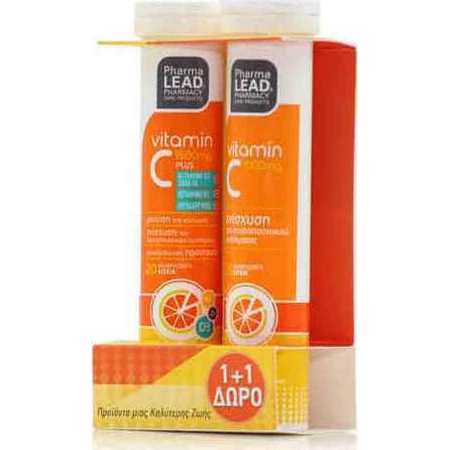 Pharmalead Vitamin C Plus Vitamin & Vitamin C 1000mg für die Unterstützung des Immunsystems, Haut & Antioxidans Aktion Orange 2pcs