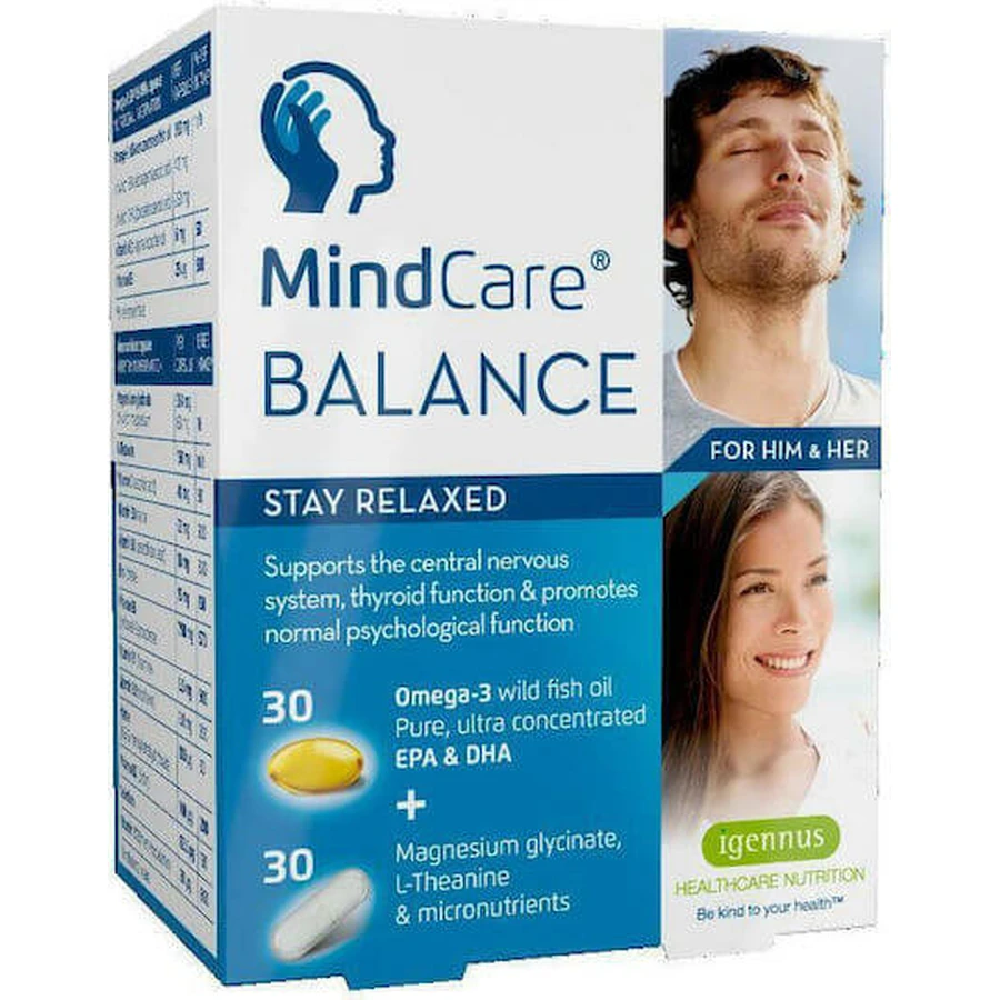 iGennus Mind Care Balans Angst Supplement 30 caps 30 softgels