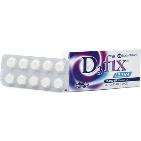 UNI-PHARMA D3 Fix Ultra Vitamin for Immune System Strengthening & Egg Health 10000iu 30 caps