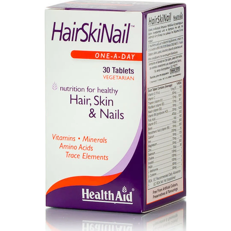 Health Aid Hair, Skin, Nail Formula Supplément alimentaire spécial 30 tabs
