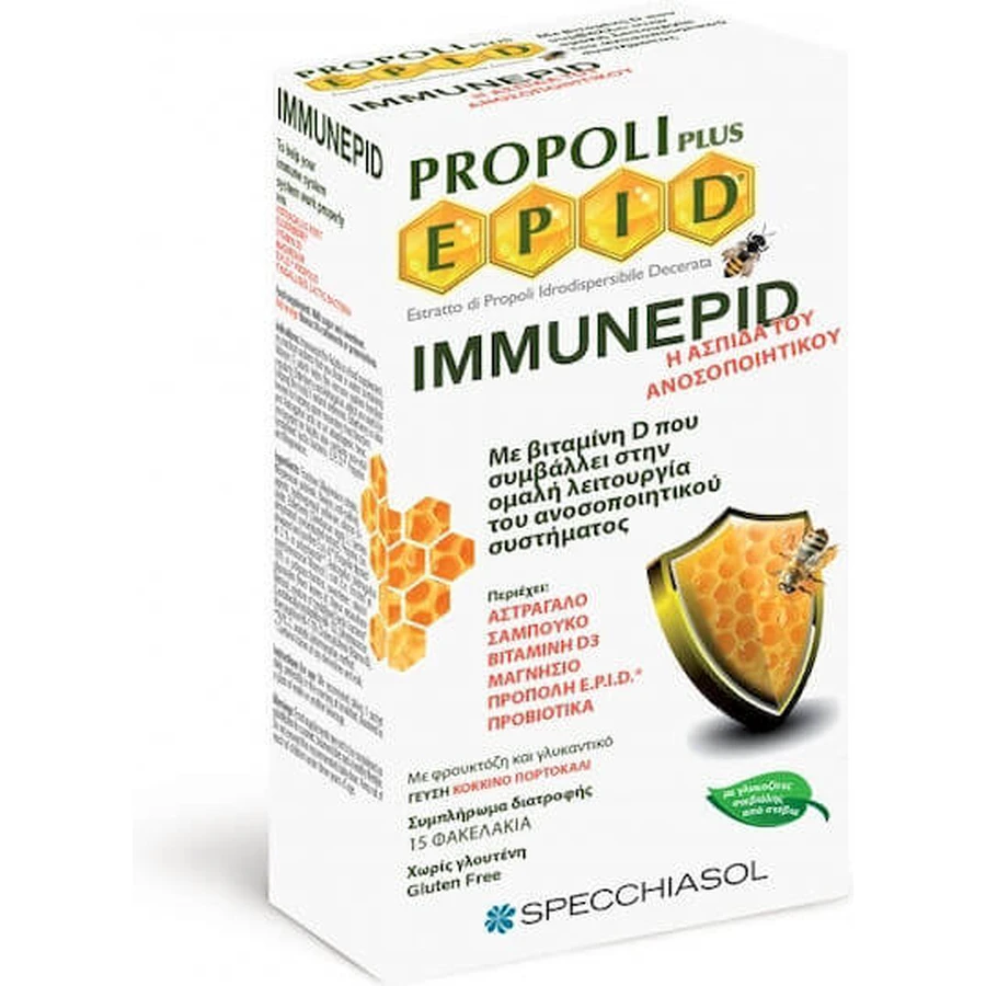 Specchiasol Propolis Plus Epid Immunepid Immune Boosting Supplement 15 Beutel Rot Orange