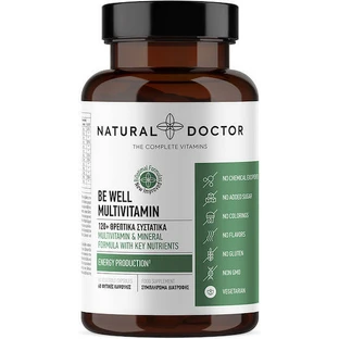Natural Doctor Be Well Multivitamin Multivitamină pentru Energie, Întărirea Sistemului Imunitar & Părul 60 capsule veget