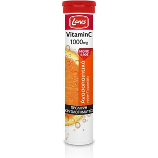 Lanes Vitamine C voor versterking van immuunsysteem, huid & antioxidant 1000mg sinaasappel 20 tabs eff