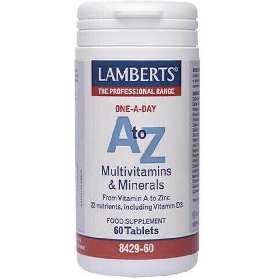 Lamberts A to Z Multivitamins Multivitamin for Energy, Immune System Strengthening & Egg Health Multivitamins and Minerals 60 Comprimés