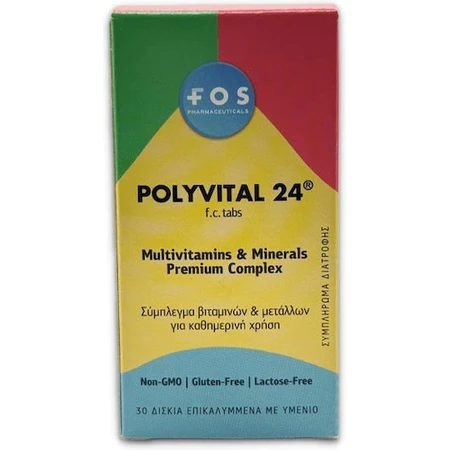 FOS Polyvital 24 Multivitamin for Energy & Immune System Support 30 Tablets