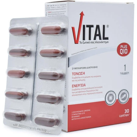 Vital Plus Q10 Multivitamin for Energy & Immune System Support 10mg 30 softgels