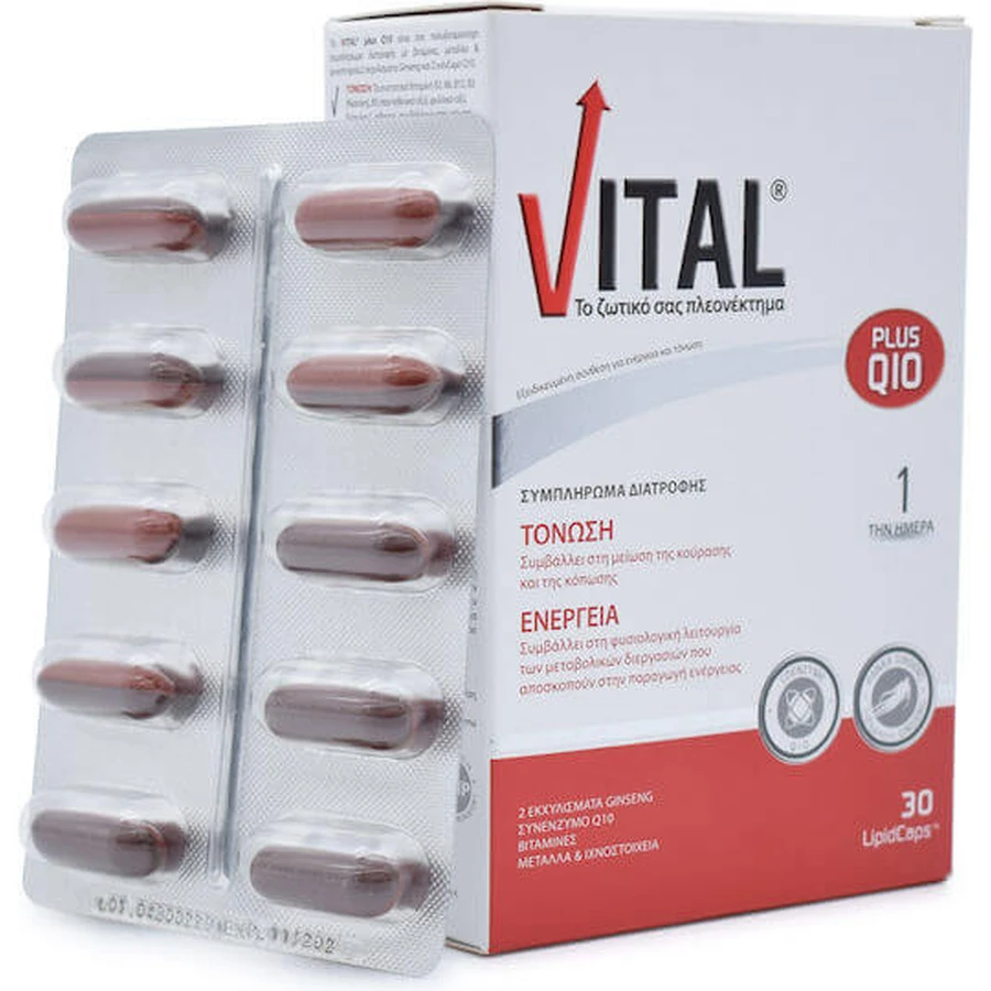 Vital Plus Q10 Multivitamin for Energy & Immune System Support 10mg 30 softgels