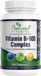 Natural Vitamins Vitamine B-complex voor energie, versterking van het immuunsysteem en het zenuwstelsel 100mg 50 tabletten