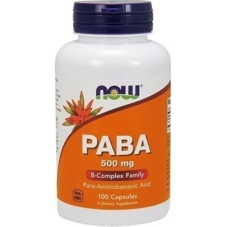 Now Foods PABA Vitamin for Energy, Immune & Nervous System Strengthening 500mg 100 cáps.