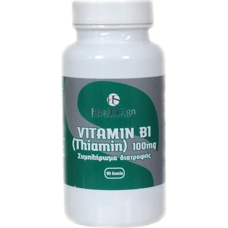 Health Sign Vitamin B1 (Thiamin) 100 mg 90 tabs Vitamin for Nervous System Health 100mg 90 Tablets