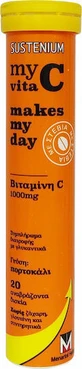 Menarini Sustenium My Vita Sustenium My Vita C Makes My Day Vitamin for Immune System Strengthening, Skin &amp; Antioxidant Action 1000mg Naranja 20 comprimidos eff