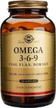 Solgar Omega 3 6 9 Vis, Vlas, Borage 120 softgels Niet-gearomatiseerd