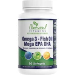 Natürliche Vitamine Omega 3 Fischöl Mega EPA DHA Fischöl 1000mg 60 Weichkapseln Nicht aromatisiert
