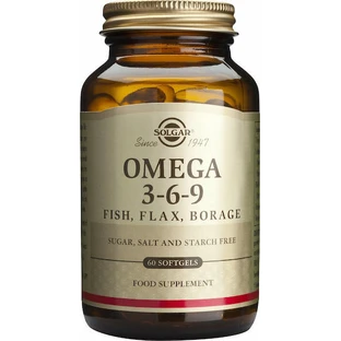 Solgar Omega 3 6 9 Fisch, Flachs, Borretsch 60 Weichkapseln ohne Geschmack