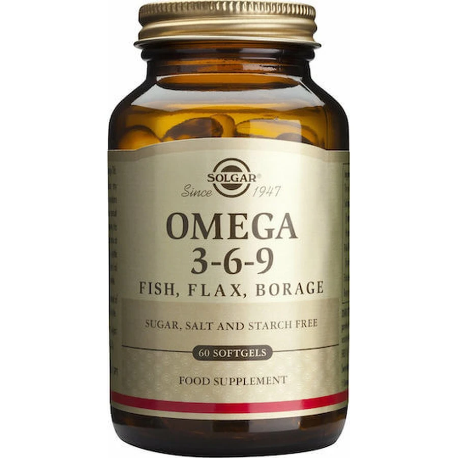 Solgar Omega 3 6 9 Fisch, Flachs, Borretsch 60 Weichkapseln ohne Geschmack