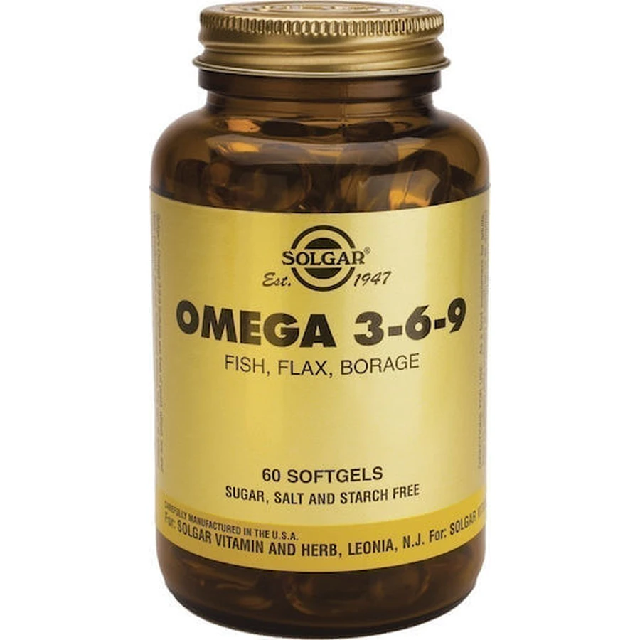Solgar Omega 3 6 9 Fisch, Flachs, Borretsch 60 Weichkapseln ohne Geschmack