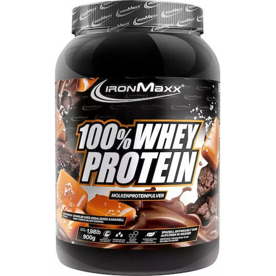 IronMaxx 100% Wei-eiwit met wei smaak Dark Cookie Salted Caramel 900gr