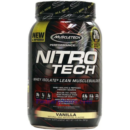 MuscleTech Nitro Tech 100% Whey Gold Whey Protein with Creatine Gluten Free with Flavor Vanilla Cream 908gr