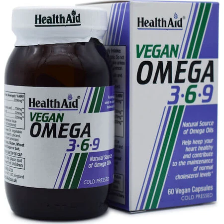 Health Aid Vegan Omega 3 6 9 Suitable for Children 60 veget capsules Unflavoured
