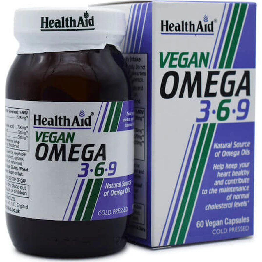 Health Aid Vegan Omega 3 6 9 Suitable for Children 60 veget capsules Unflavoured
