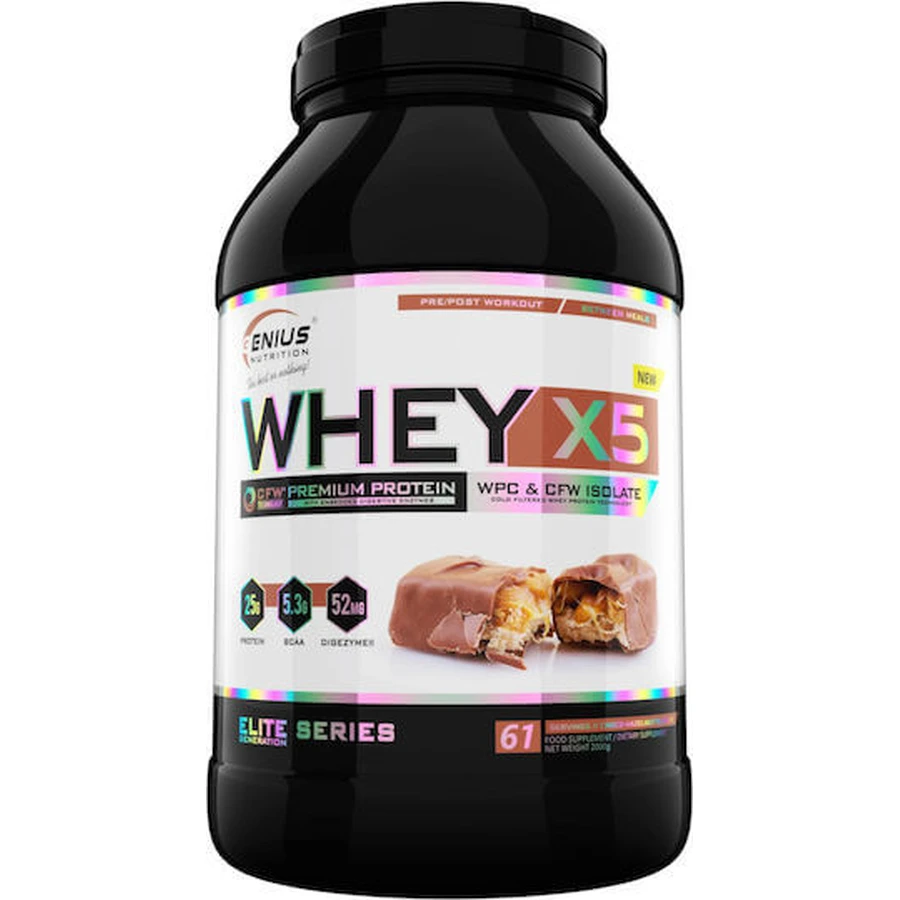 Genius Nutrition Wei-eiwit X5 met chocolade hazelnootsmaak 2kg