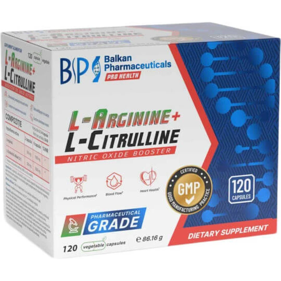 Balkan Pharmaceuticals L-Arginin + L-Citrullin 120 Kapseln